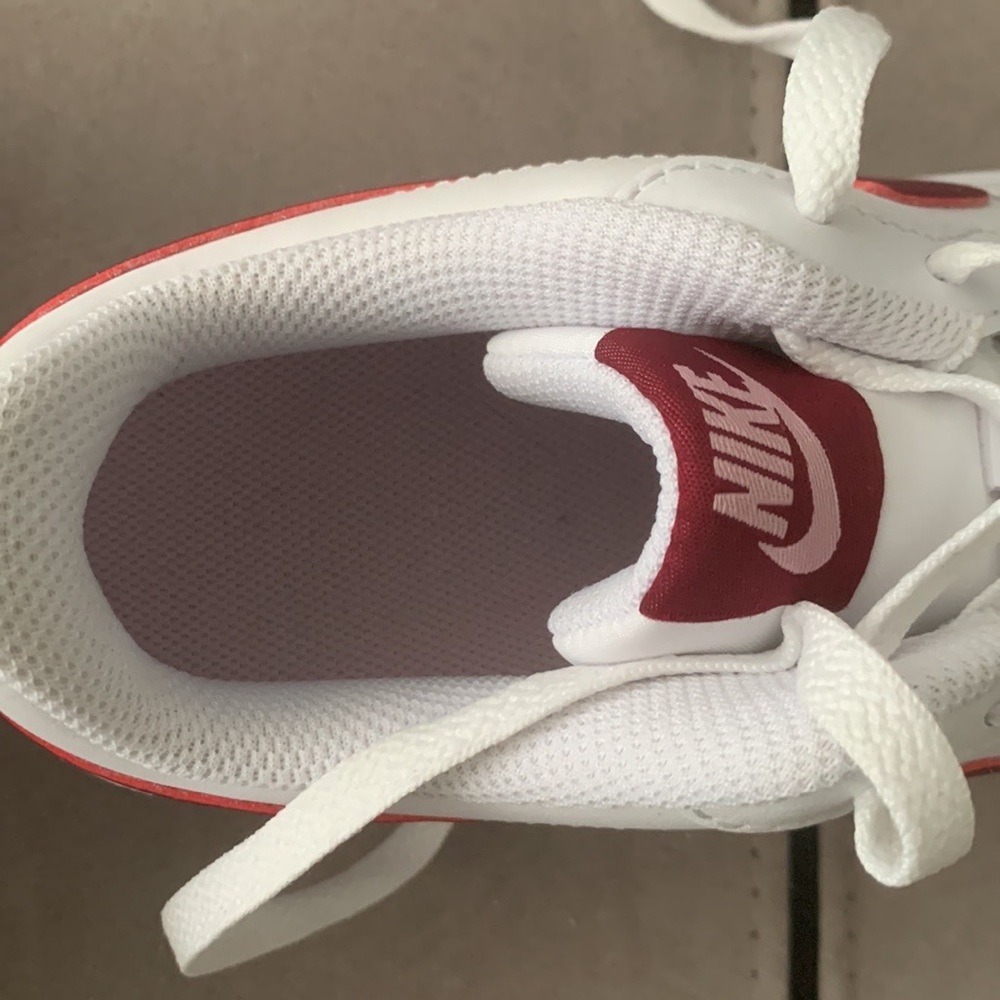 Nike Court Borough Low 2 NWOB "White Dark Beetroot " Sneakers size US 5.5Y - Picture 15 of 17